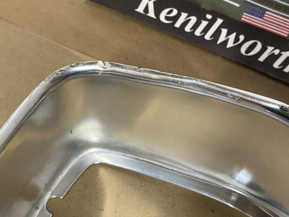 OEM 1962 Cadillac Deville Eldorado Fleetwood BRAKE LIGHT TAIL LIGHT ALUMINUM ESCUTCHEON INSERT BEZEL #1477414 - Image 11