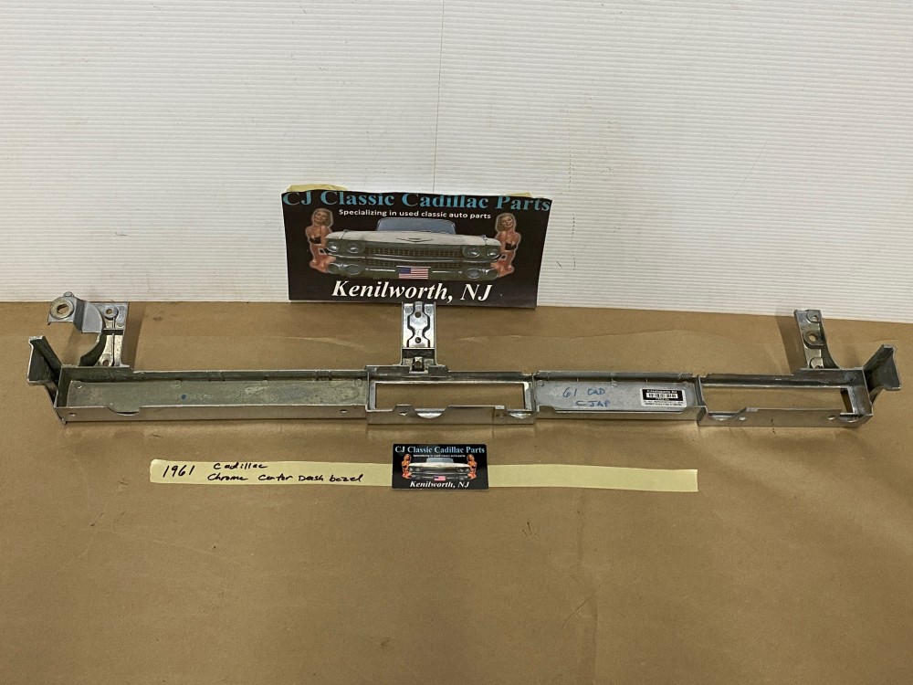 OEM 1961 CADILLAC DEVILLE ELDORADO FLEETWOOD CENTER DASH CLIMATE CONTROL CHROME BEZEL TRIM #1475165 - Image 11