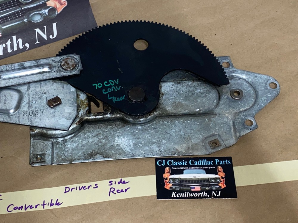 OEM 1969 1970 Cadillac Deville Calais 2 Door Convertible LEFT DRIVER SIDE REAR QUARTER WINDOW REGULATOR #9718069 - Image 5