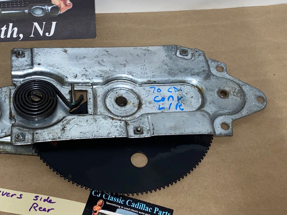 OEM 1969 1970 Cadillac Deville Calais 2 Door Convertible LEFT DRIVER SIDE REAR QUARTER WINDOW REGULATOR #9718069 - Image 11