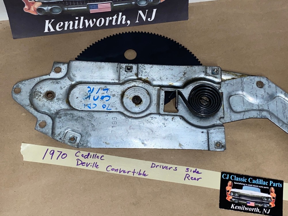 OEM 1969 1970 Cadillac Deville Calais 2 Door Convertible LEFT DRIVER SIDE REAR QUARTER WINDOW REGULATOR #9718069 - Image 16