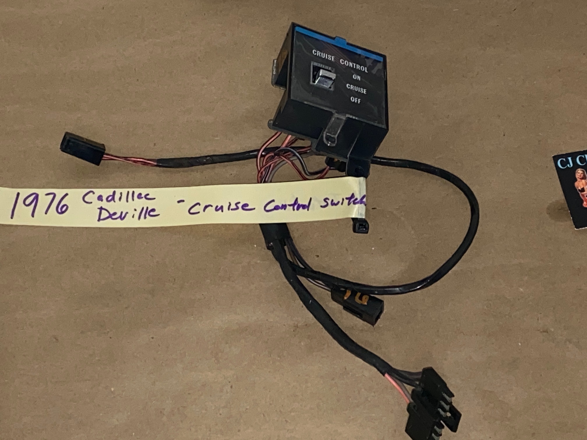 OEM 1976 Cadillac Deville Fleetwood Eldorado Calais DASH CRUISE CONTROL SWITCH **TESTED** #1609293 - Image 2