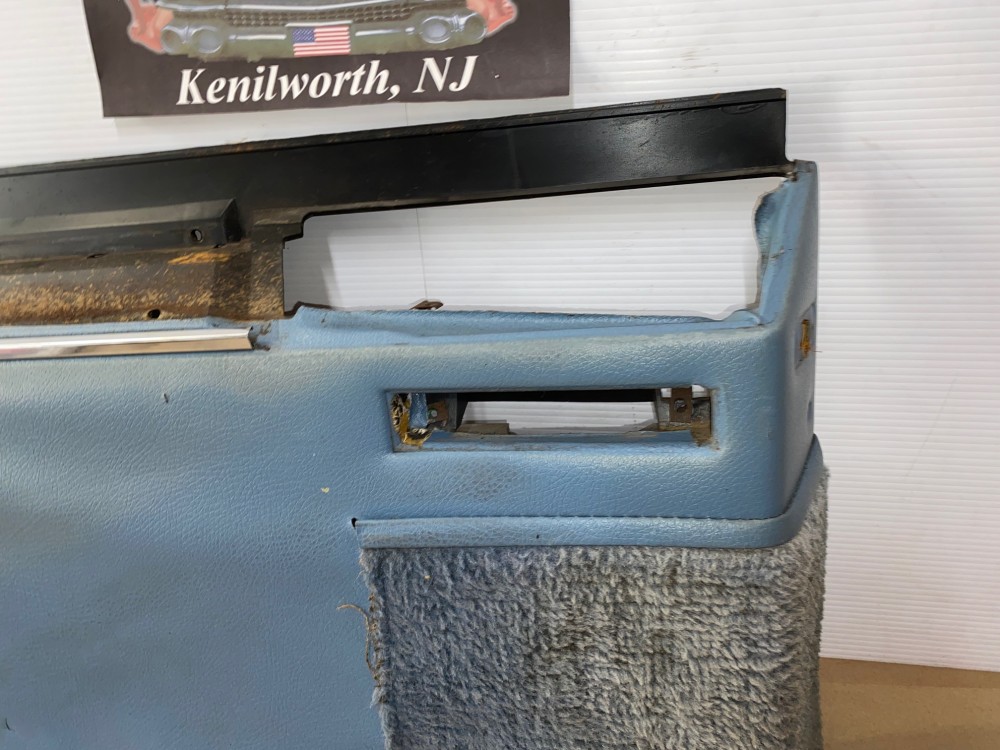 OEM 1967 Cadillac Deville Convertible LEFT DRIVER SIDE REAR QUARTER LOWER DOOR PANEL TRIM - LIGHT BLUE - Image 3