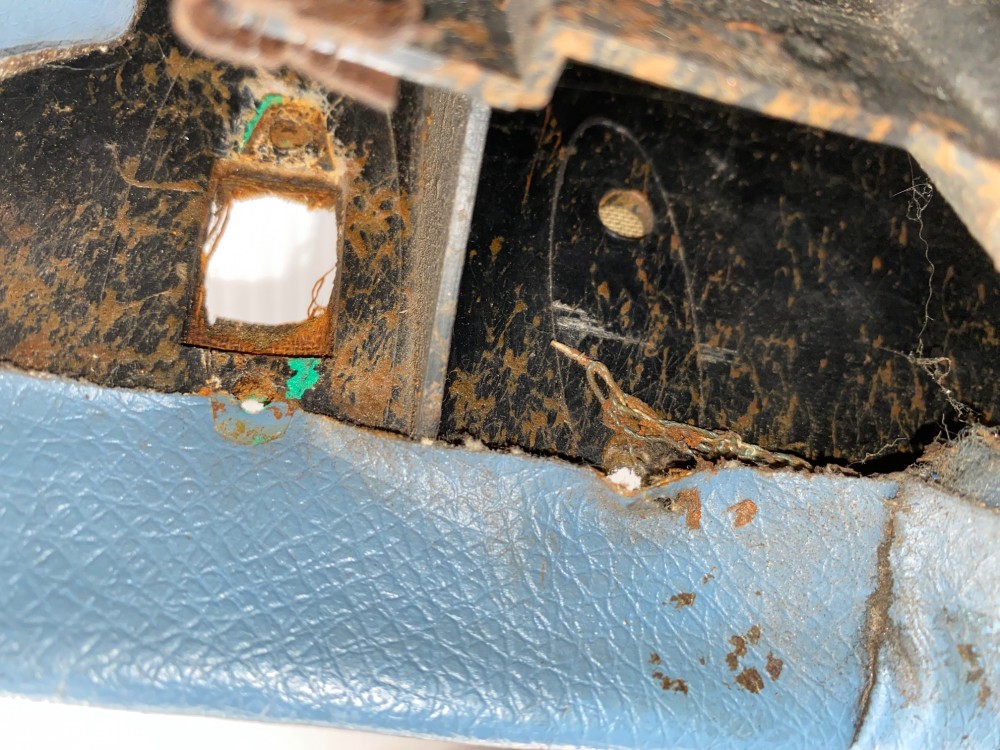 OEM 1967 Cadillac Deville Convertible LEFT DRIVER SIDE REAR QUARTER LOWER DOOR PANEL TRIM - LIGHT BLUE - Image 22