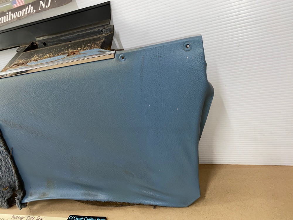 OEM 1967 Cadillac Deville Convertible RIGHT PASSENGER SIDE REAR QUARTER LOWER DOOR PANEL TRIM - LIGHT BLUE - Image 10