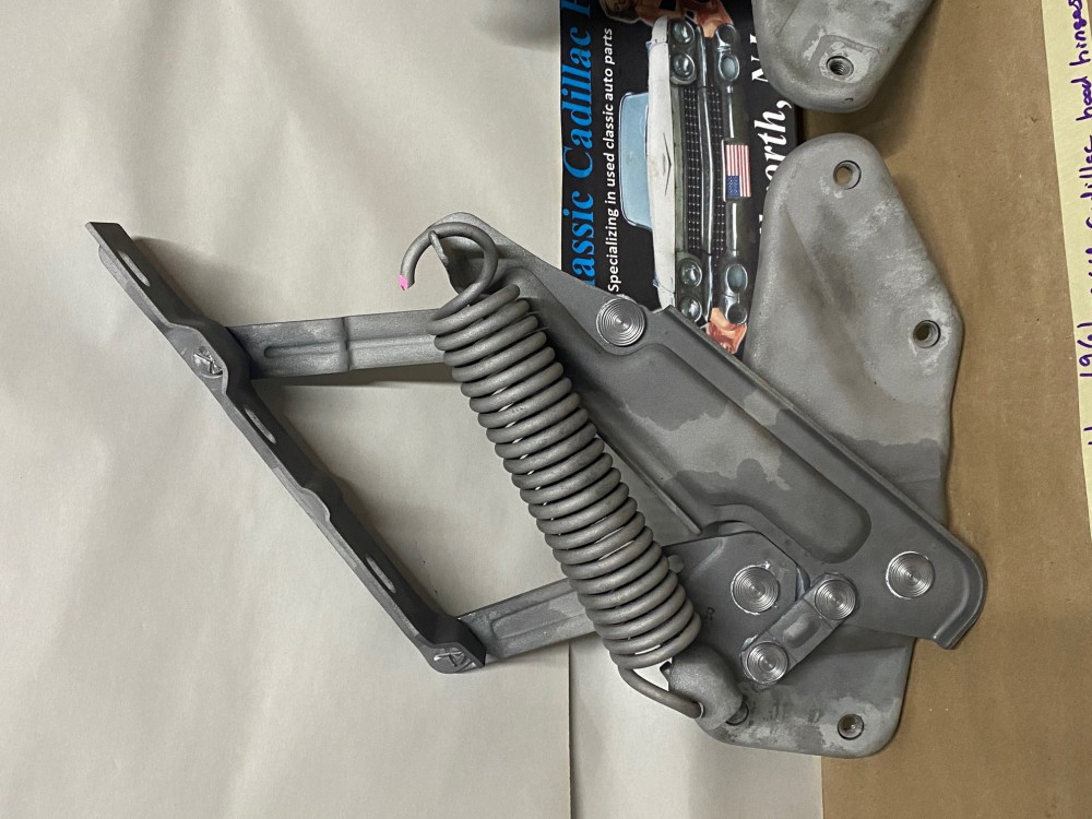 REBUILT 1961 1962 1963 1964 CADILLAC DEVILLE ELDORADO FLEETWOOD SERIES 62 HOOD HINGES WITH SPRINGS AND NEW RIVETS - Image 16