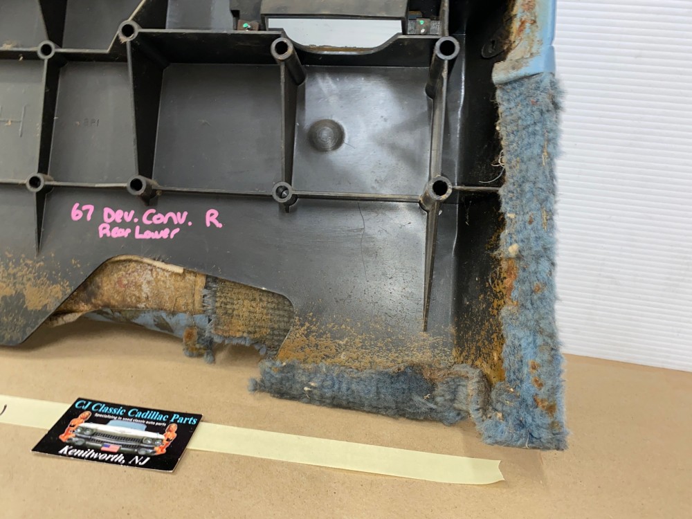 OEM 1967 Cadillac Deville Convertible RIGHT PASSENGER SIDE REAR QUARTER LOWER DOOR PANEL TRIM - LIGHT BLUE - Image 19