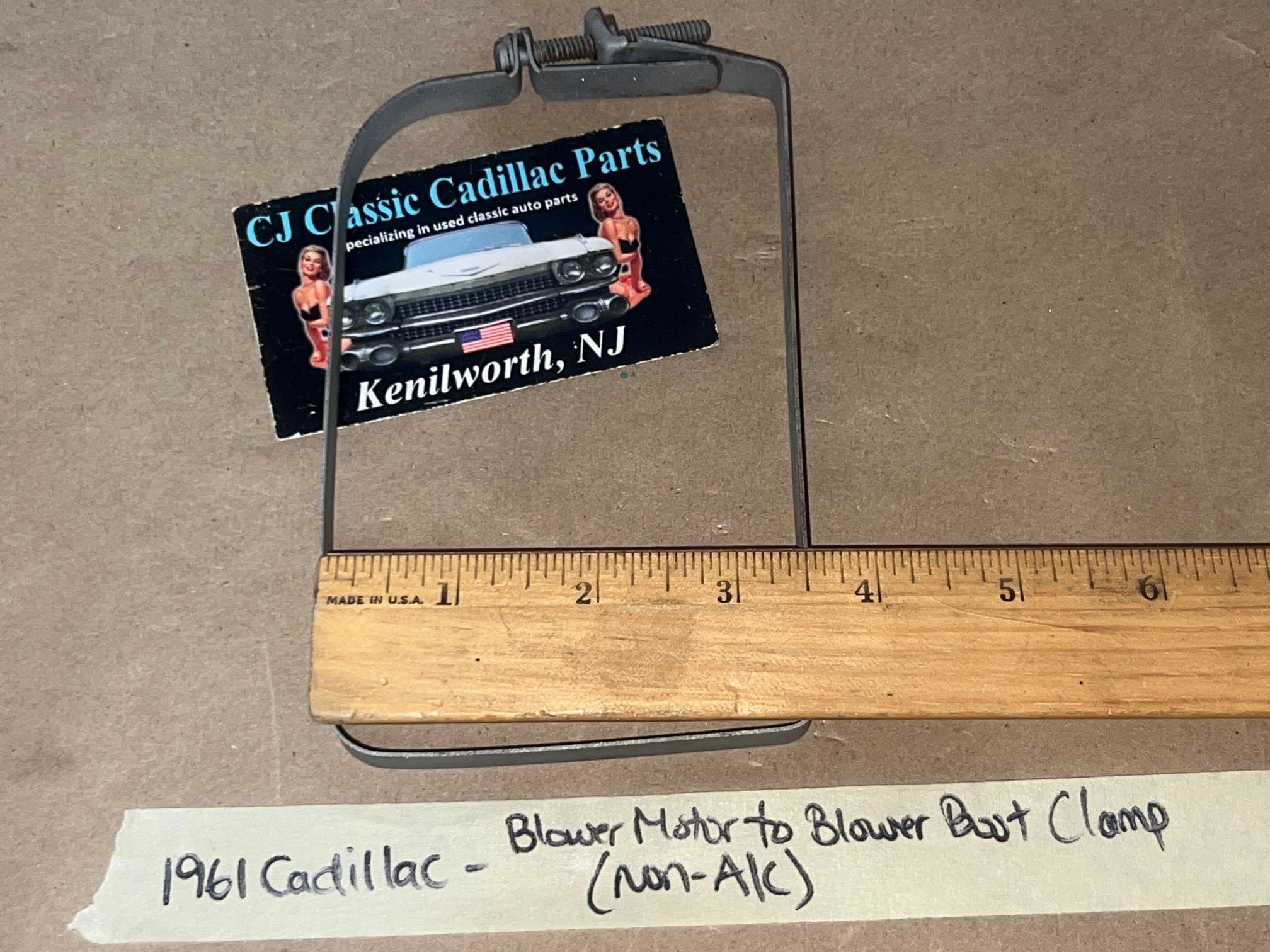 OEM 1959 1960 1961 1962 Cadillac Deville Eldorado Fleetwood Commercial Chassis 1963 1964 Commercial Chassis & 75 Series HEATER BLOWER BOOT TO HEATER BLOWER MOTOR CLAMP (NON A/C) #14722619/#1472665 - Image 2
