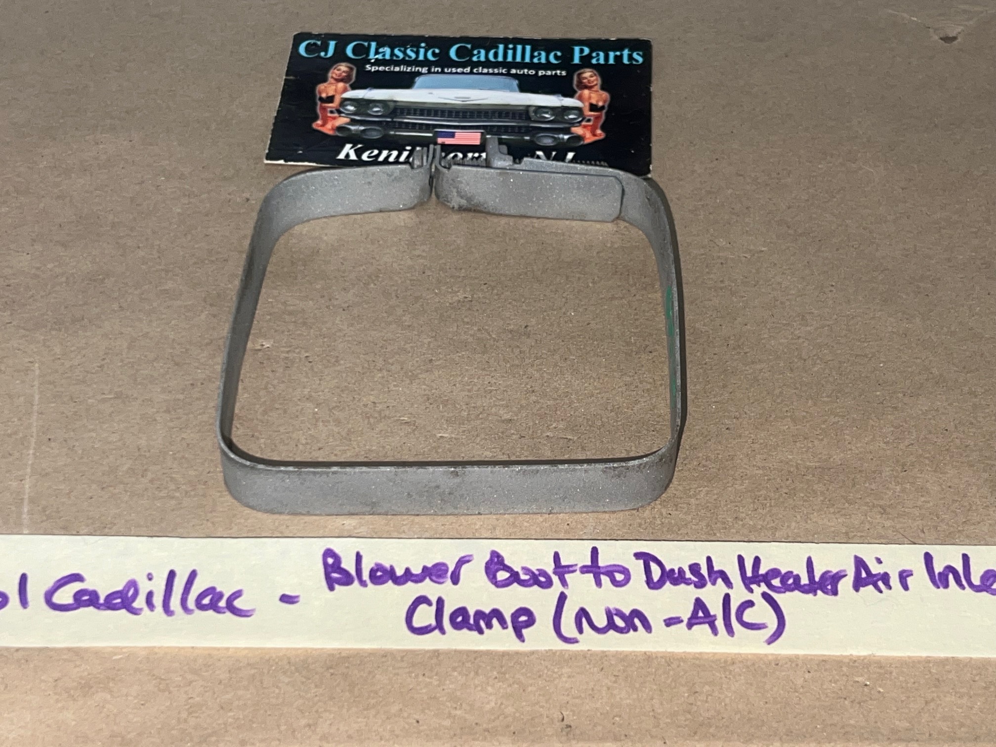 OEM 1961 1962 Cadillac Deville Eldorado HEATER BLOWER BOOT TO DASH HEATER INLET CLAMP (NON A/C) #1476204 - Image 2