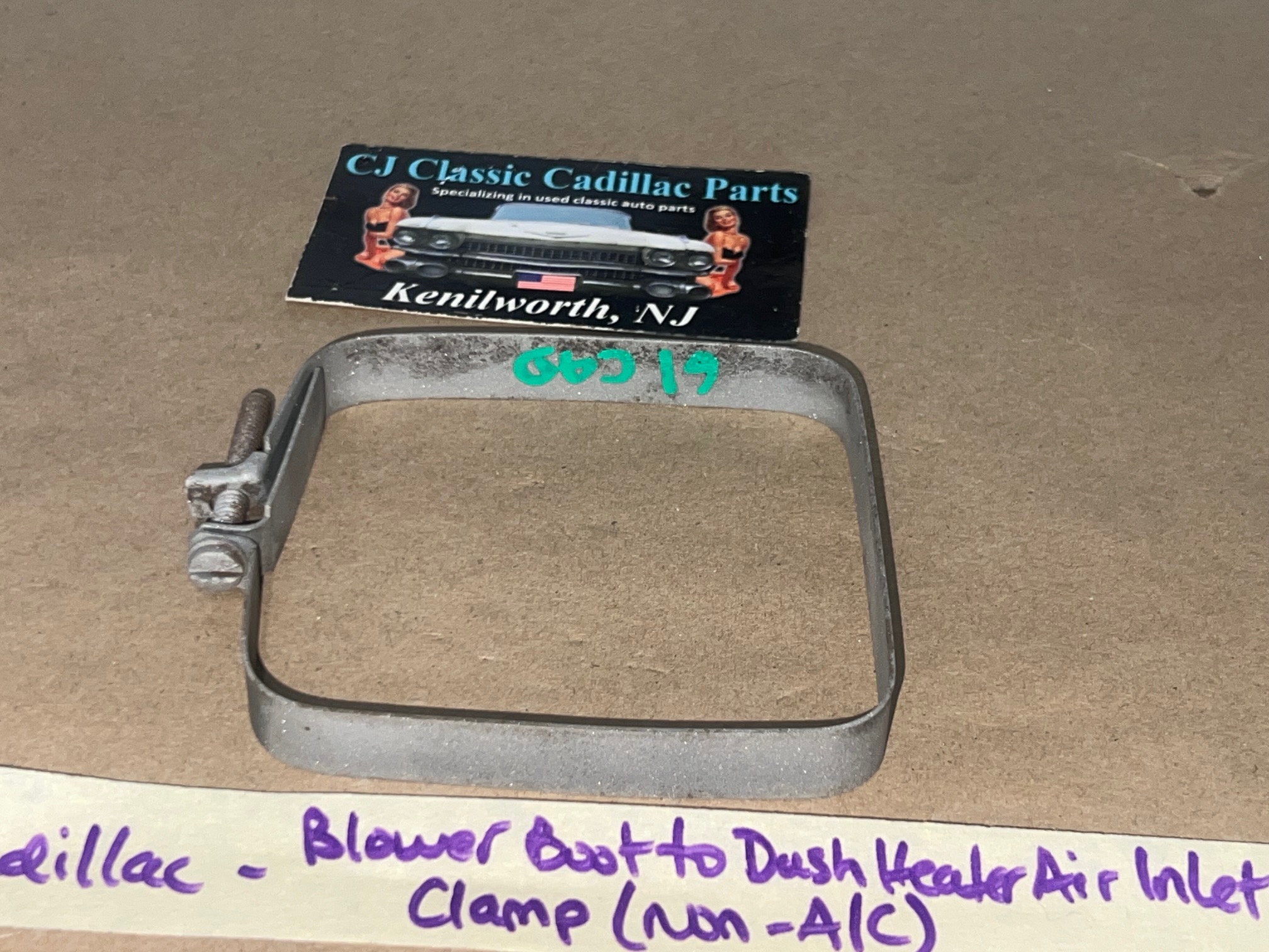 OEM 1961 1962 Cadillac Deville Eldorado HEATER BLOWER BOOT TO DASH HEATER INLET CLAMP (NON A/C) #1476204 - Image 3