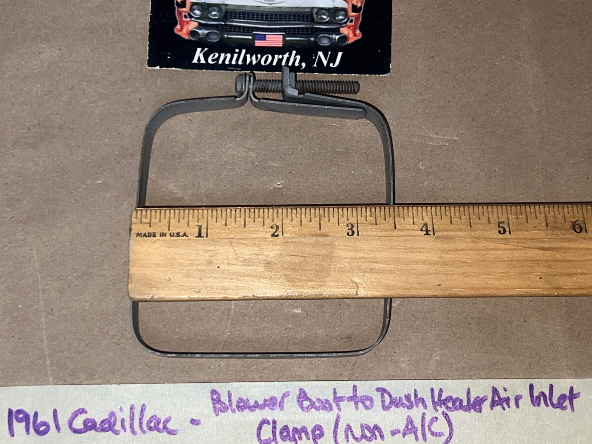 OEM 1961 1962 Cadillac Deville Eldorado HEATER BLOWER BOOT TO DASH HEATER INLET CLAMP (NON A/C) #1476204 - Image 7