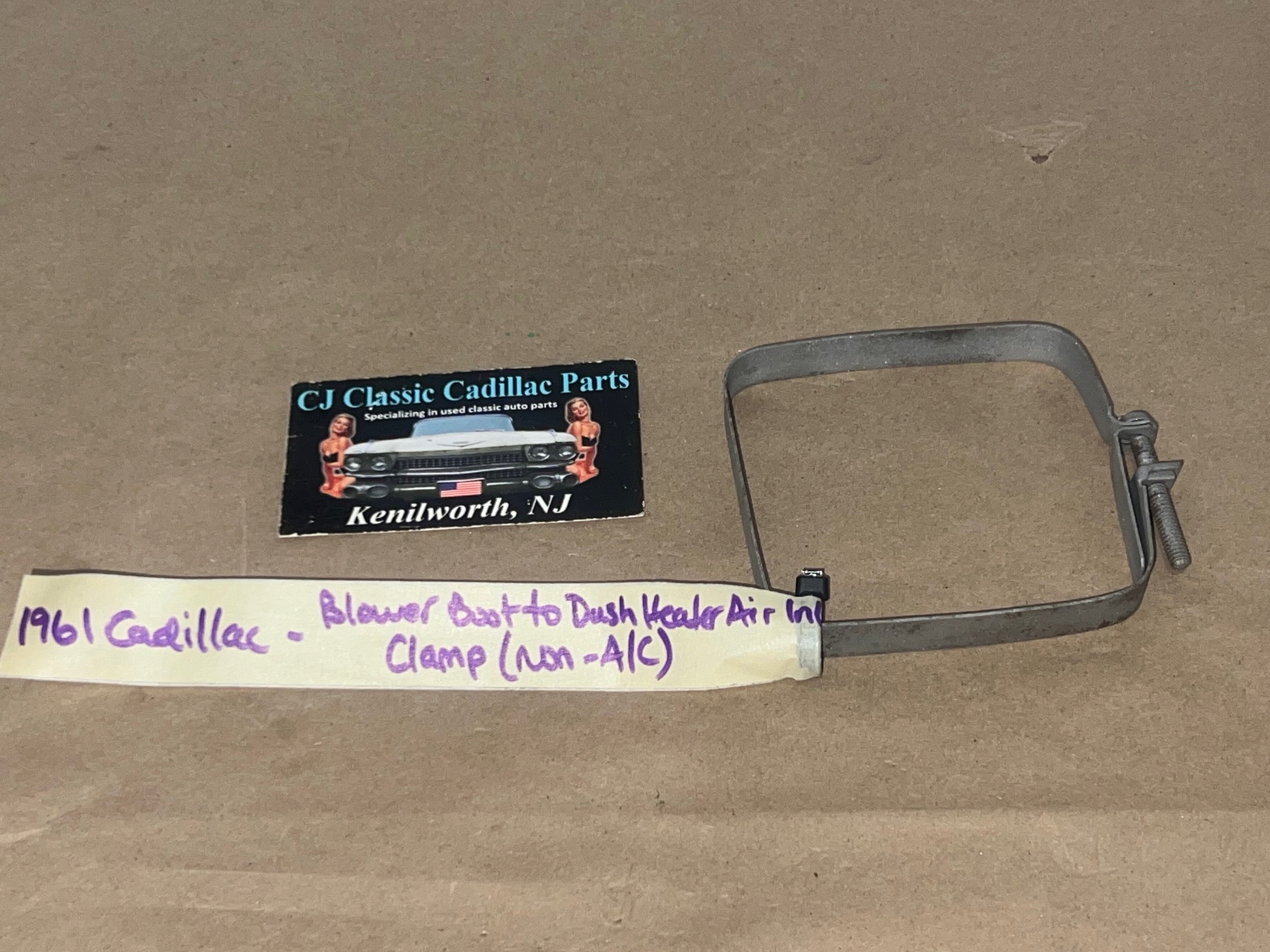 OEM 1961 1962 Cadillac Deville Eldorado HEATER BLOWER BOOT TO DASH HEATER INLET CLAMP (NON A/C) #1476204 - Image 8