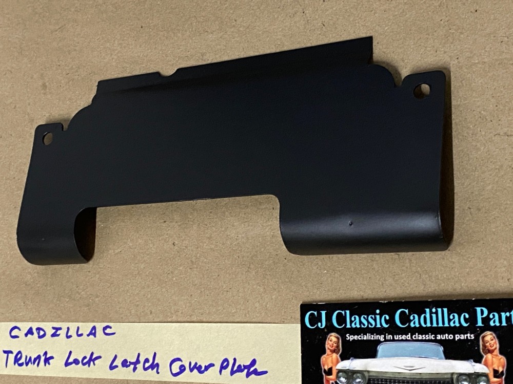 OEM 1965 1966 Cadillac Eldorado Deville Fleetwood Calais TRUNK LOCK LATCH COVER PLATE ACCESS PANEL - Image 3