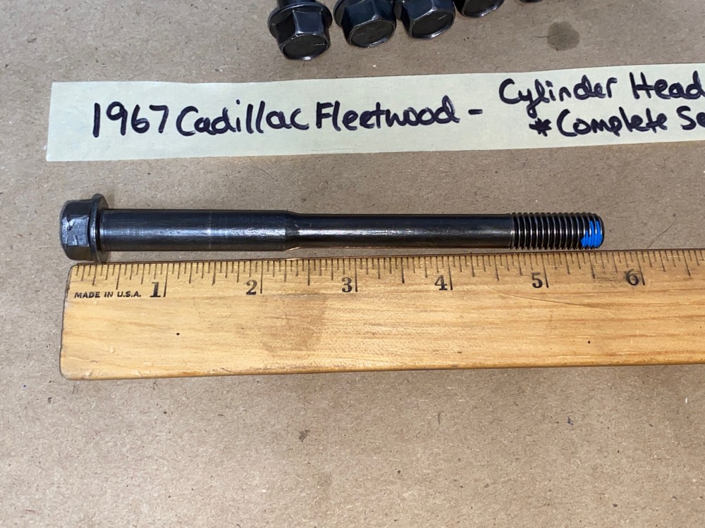 OEM 1967 Cadillac 429 Engine CYLINDER HEAD BOLTS - COMPLETE SET (INCLUDES ROCKER BOLTS) - Image 14