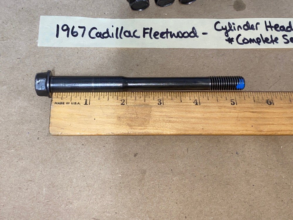 OEM 1967 Cadillac 429 Engine CYLINDER HEAD BOLTS - COMPLETE SET (INCLUDES ROCKER BOLTS) - Image 15