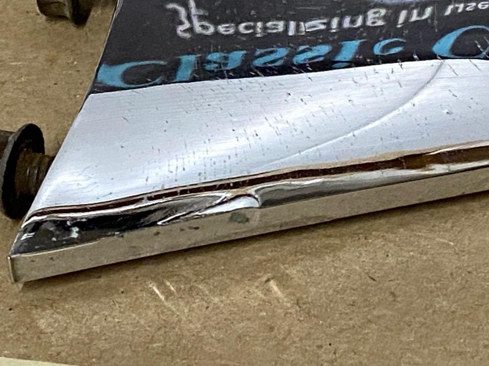 OEM 1961 Cadillac Deville Eldorado Fleetwood LEFT DRIVER SIDE REAR BUMPER CHROME GRILL DIVIDER ORNAMENT #1475860 - Image 2