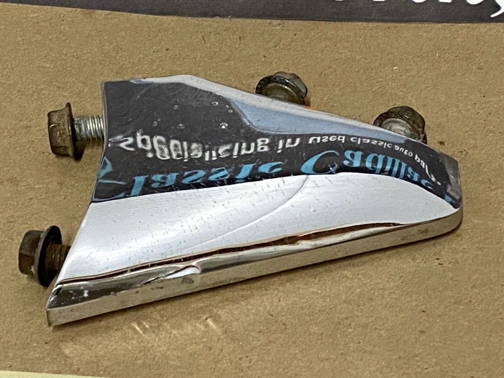 OEM 1961 Cadillac Deville Eldorado Fleetwood LEFT DRIVER SIDE REAR BUMPER CHROME GRILL DIVIDER ORNAMENT #1475860 - Image 14