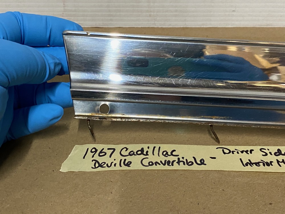 OEM 1967 Cadillac Deville Convertible LEFT DRIVER SIDE REAR INTERIOR DOOR QUARTER PANEL MOLDING - Image 2