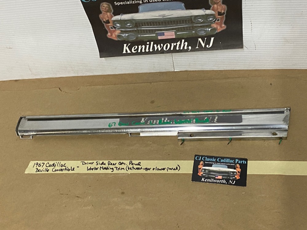 OEM 1967 Cadillac Deville Convertible LEFT DRIVER SIDE REAR INTERIOR DOOR QUARTER PANEL MOLDING - Image 15