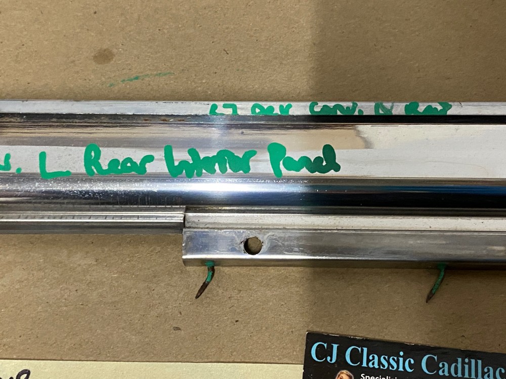 OEM 1967 Cadillac Deville Convertible LEFT DRIVER SIDE REAR INTERIOR DOOR QUARTER PANEL MOLDING - Image 19