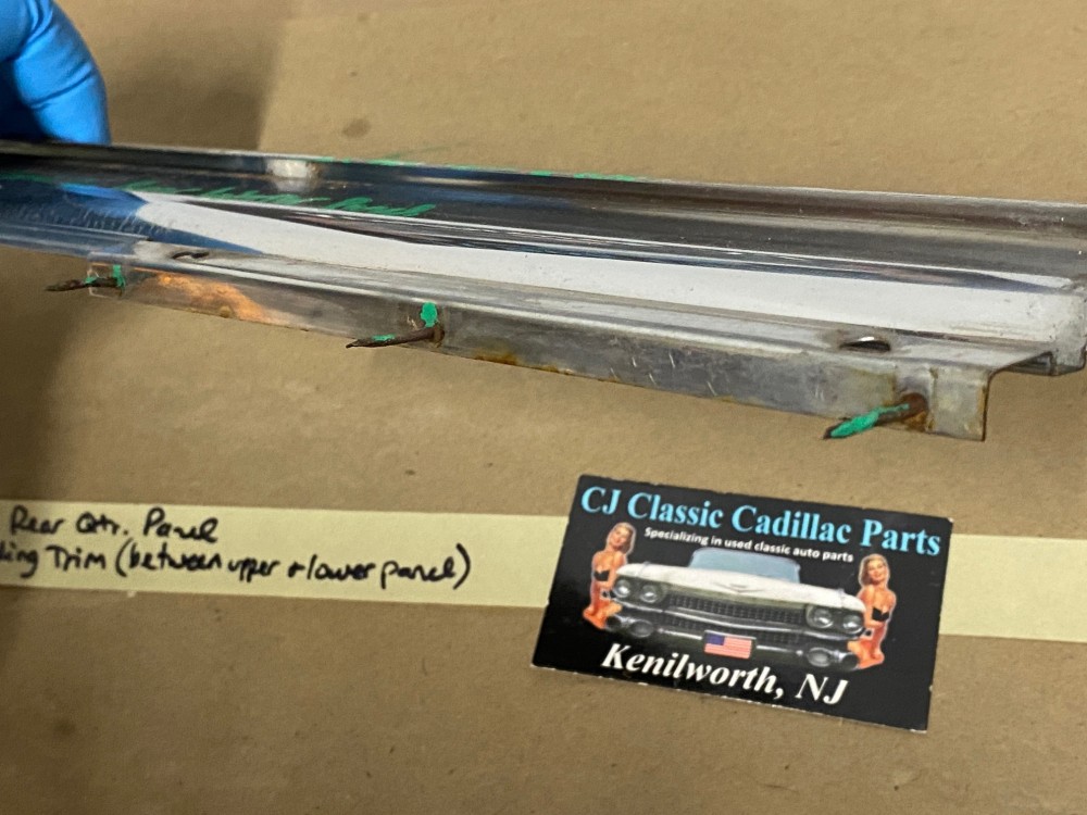 OEM 1967 Cadillac Deville Convertible LEFT DRIVER SIDE REAR INTERIOR DOOR QUARTER PANEL MOLDING - Image 23