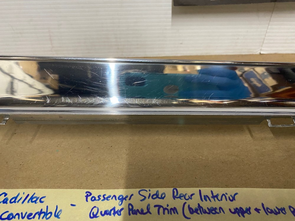OEM 1967 Cadillac Deville Convertible RIGHT PASSENGER SIDE REAR INTERIOR DOOR QUARTER PANEL MOLDING - Image 21