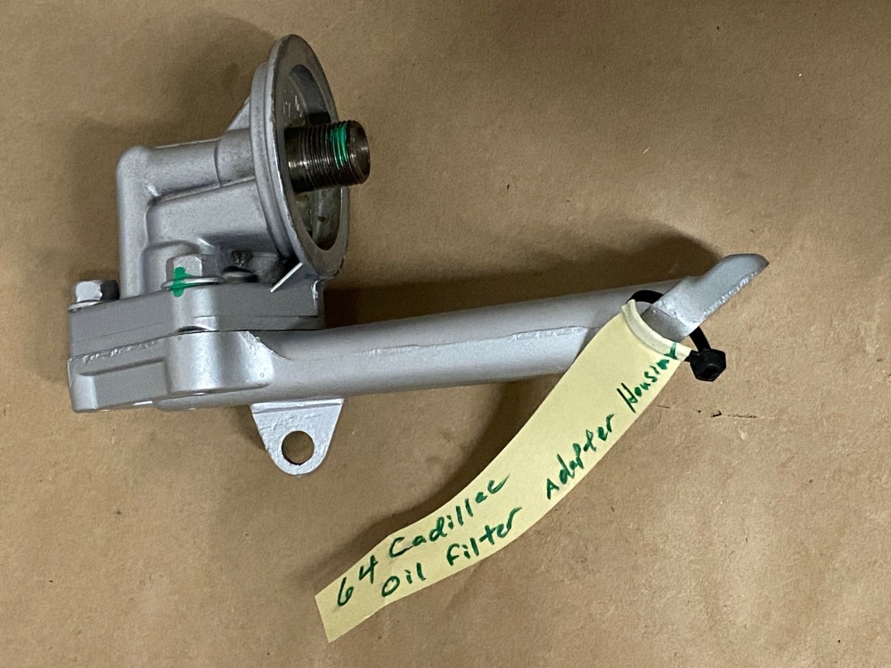 OEM 1963 1964 CADILLAC DEVILLE ELDORADO FLEETWOOD 429 ENGINE ALUMINUM OIL FILTER ADAPTER HOUSING ASSEMBLY - Image 2