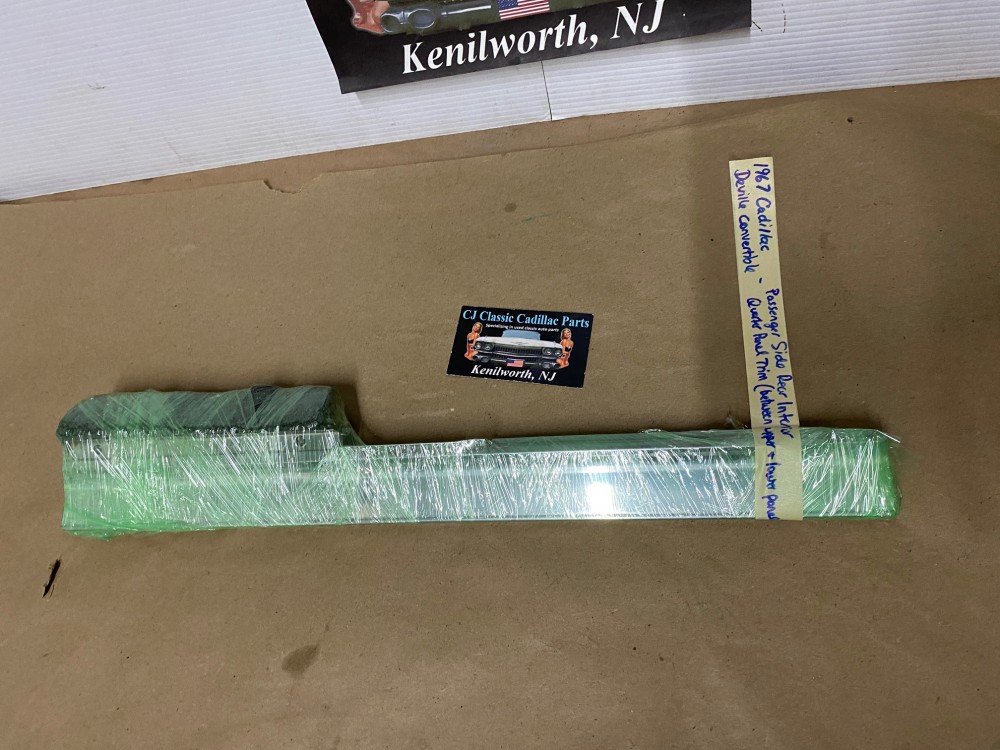 OEM 1967 Cadillac Deville Convertible RIGHT PASSENGER SIDE REAR INTERIOR DOOR QUARTER PANEL MOLDING - Image 2