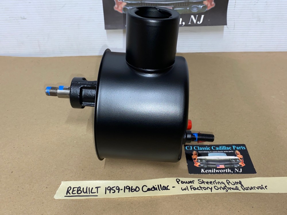 REBUILT 1959 1960 CADILLAC DEVILLE ELDORADO FLEETWOOD POWER STEERING PUMP WITH FACTORY ORIGINAL RESERVOIR - Image 11