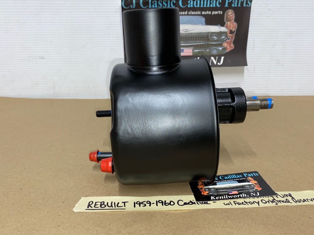 REBUILT 1959 1960 CADILLAC DEVILLE ELDORADO FLEETWOOD POWER STEERING PUMP WITH FACTORY ORIGINAL RESERVOIR - Image 9