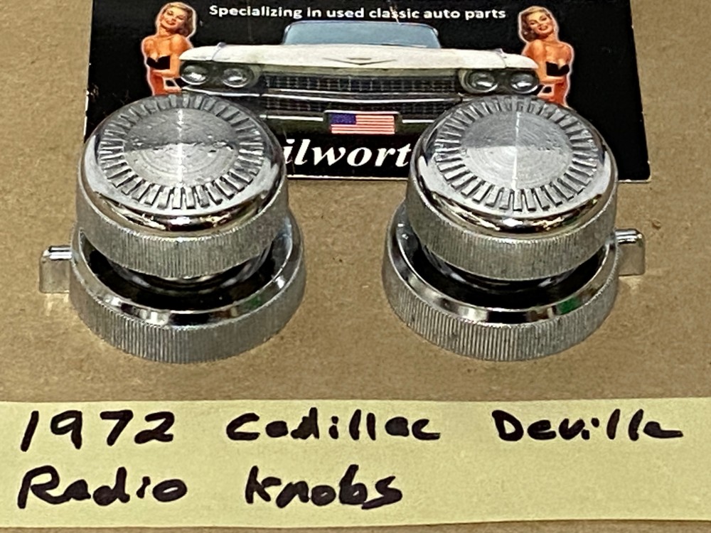 OEM 1971 1972 1973 Cadillac Fleetwood Deville Calais Eldordo DASH RADIO KNOBS #1497001 #1497099 - Image 2