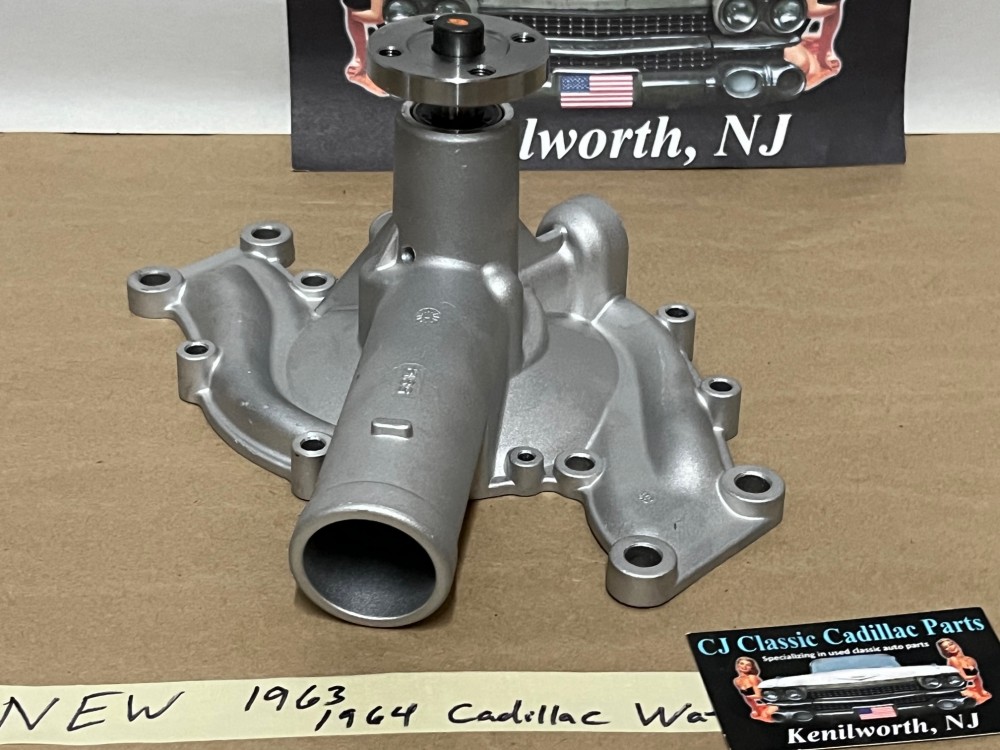 NEW 1963 1964 Cadillac Deville Eldorado Fleetwood Calais Series 62 390/429 ENGINE ALUMINUM WATER PUMP - 2 OUTLETS - WITH GASKET - Image 6