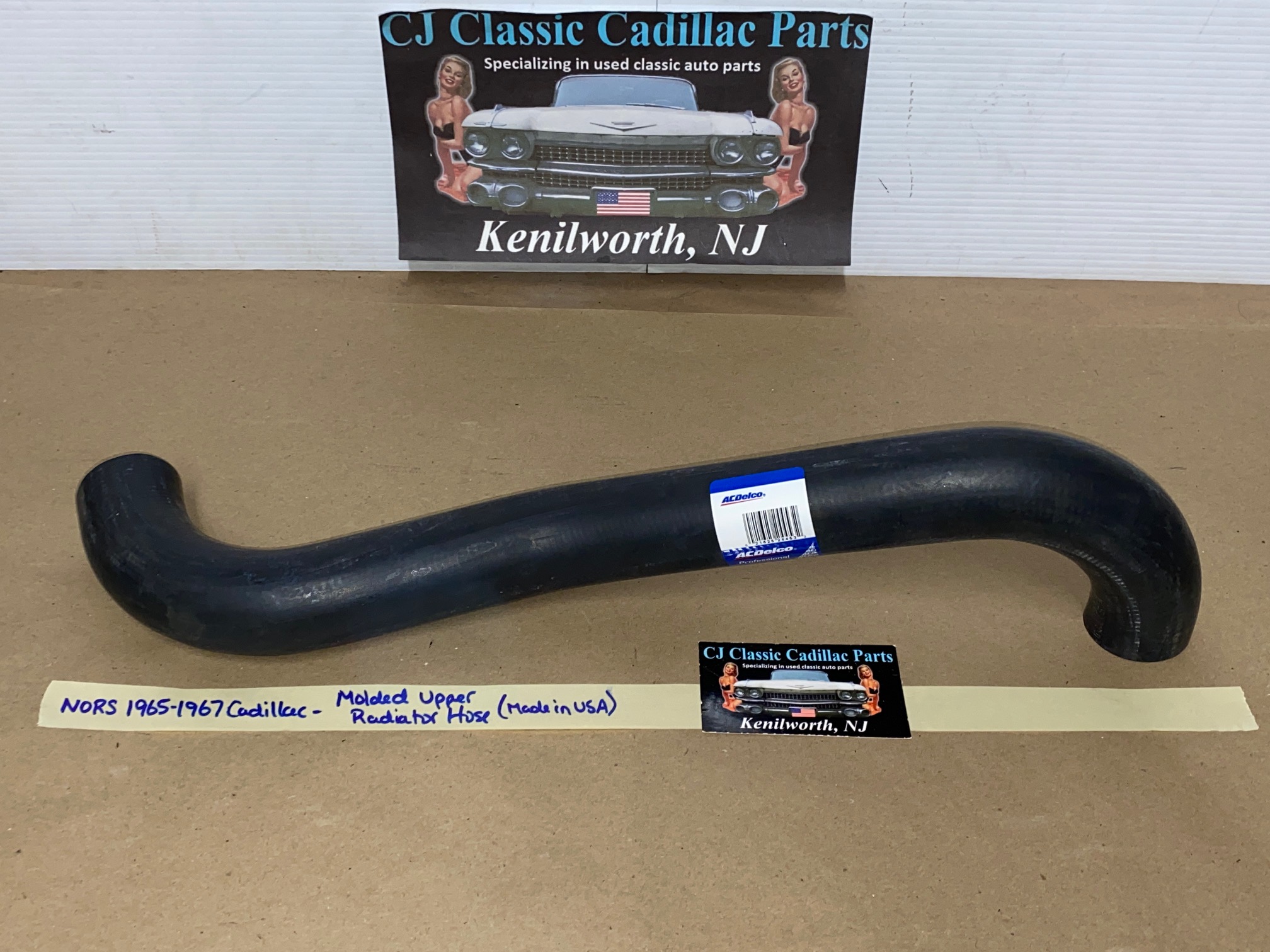 NORS AC DELCO 1965 1966 1967 CADILLAC DEVILLE FLEETWOOD CALAIS MOLDED UPPER RADIATOR HOSE - Image 2