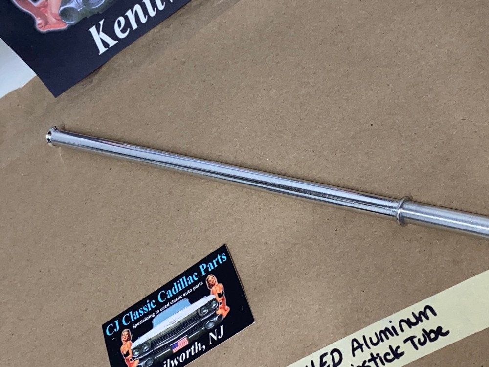 NEW 1949 1950 1951 1952 1953 1954 1955 1956, 1958, 1961 Cadillac Deville Eldorado Fleetwood 331/365/390 ENGINE POLISHED ALUMINUM OIL DIPSTICK TUBE 7/16" #1456284 - Image 10
