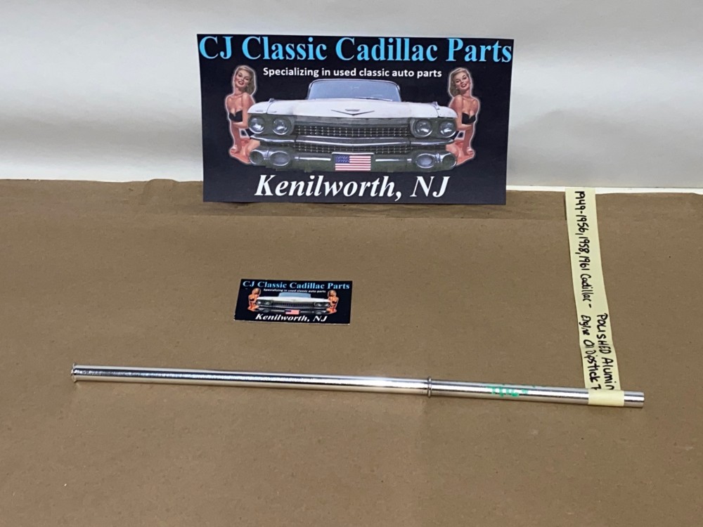 NEW 1949 1950 1951 1952 1953 1954 1955 1956, 1958, 1961 Cadillac Deville Eldorado Fleetwood 331/365/390 ENGINE POLISHED ALUMINUM OIL DIPSTICK TUBE 7/16" #1456284 - Image 2