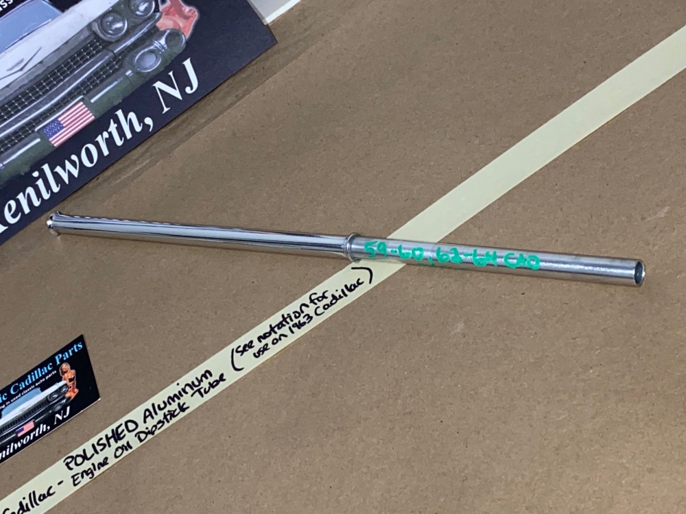 NEW 1959-1960, 1962 1963 1964 Cadillac Deville Eldorado Fleetwood 390/429 ENGINE POLISHED ALUMINUM OIL DIPSTICK TUBE 7/16" #1471858 - Image 5