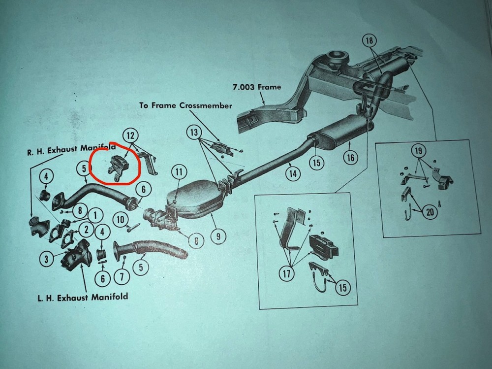 OEM 1975 1976 1977 1978 Cadillac Eldorado FRONT EXHAUST CATALYTIC CONVERTER SUPPORT HANGER BRACKET #3634003 - Image 2