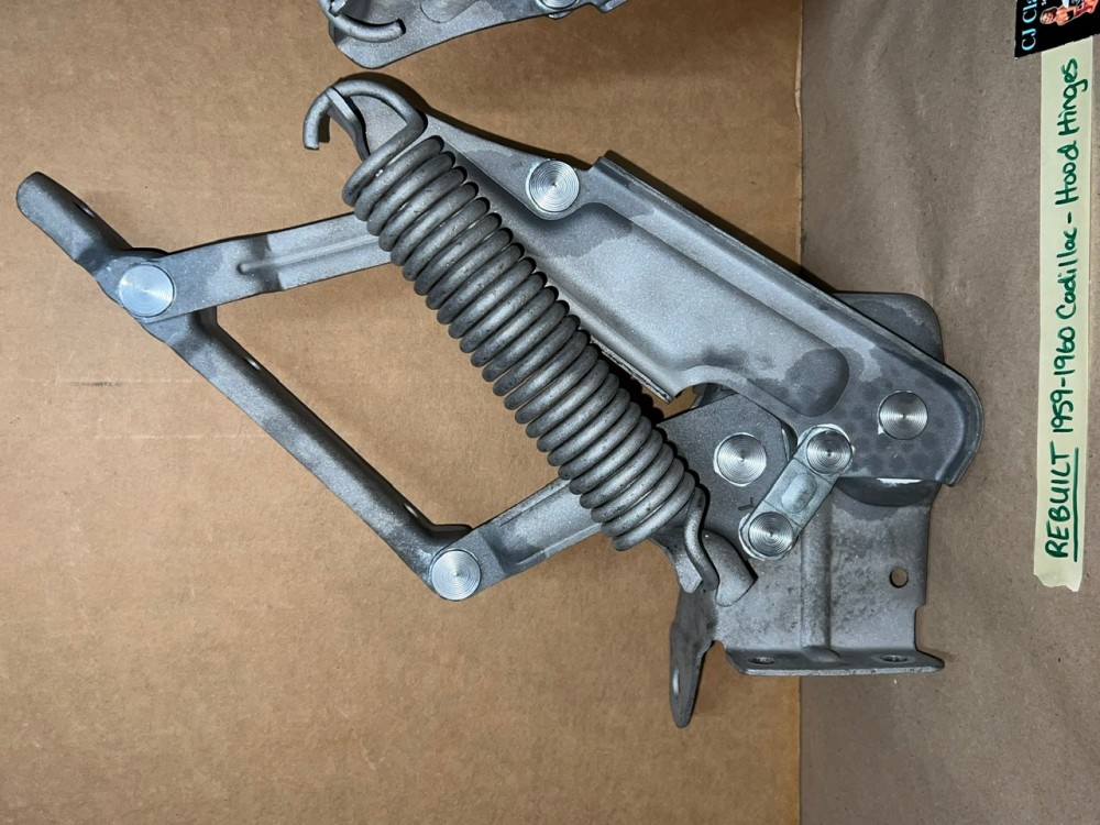 REBUILT 1959 - 1960 Cadillac Deville Eldorado Fleetwood HOOD HINGES WITH NEW RIVETS - LEFT & RIGHT - Image 2