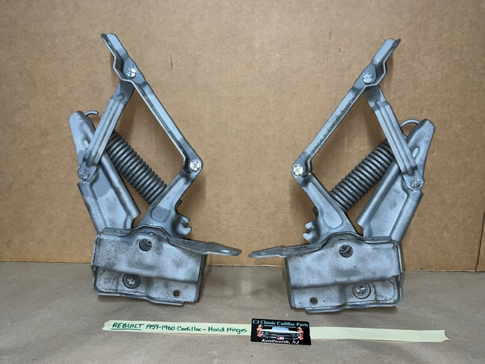 REBUILT 1959 - 1960 Cadillac Deville Eldorado Fleetwood HOOD HINGES WITH NEW RIVETS - LEFT & RIGHT - Image 4