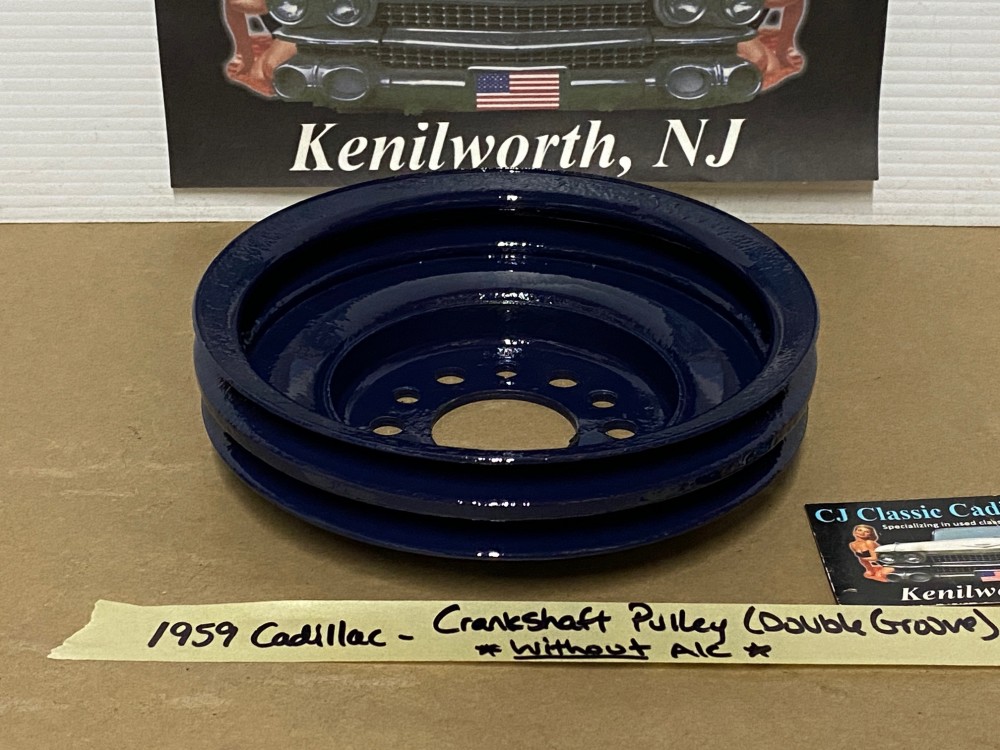 RESTORED 1958 1959 1960 1961 1962 CADILLAC DEVILLE ELDORADO FLEETWOOD CRANK CRANKSHAFT PULLEY DOUBLE (2) GROOVE ~ NON-A/C CARS #1469394 - Image 4
