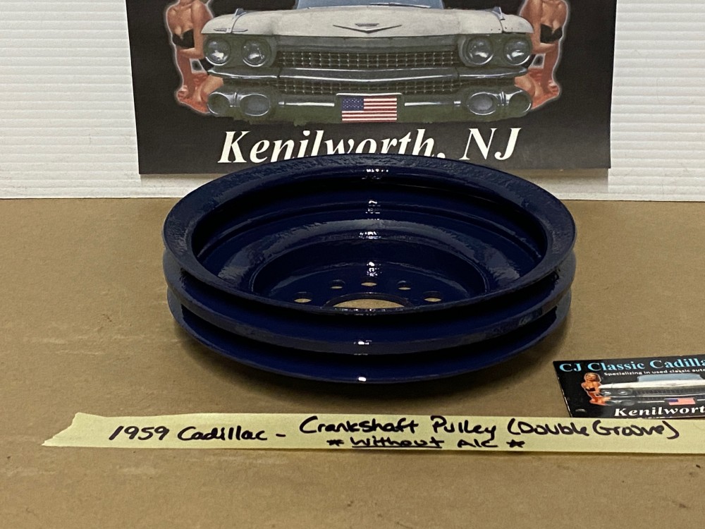 RESTORED 1958 1959 1960 1961 1962 CADILLAC DEVILLE ELDORADO FLEETWOOD CRANK CRANKSHAFT PULLEY DOUBLE (2) GROOVE ~ NON-A/C CARS #1469394 - Image 5