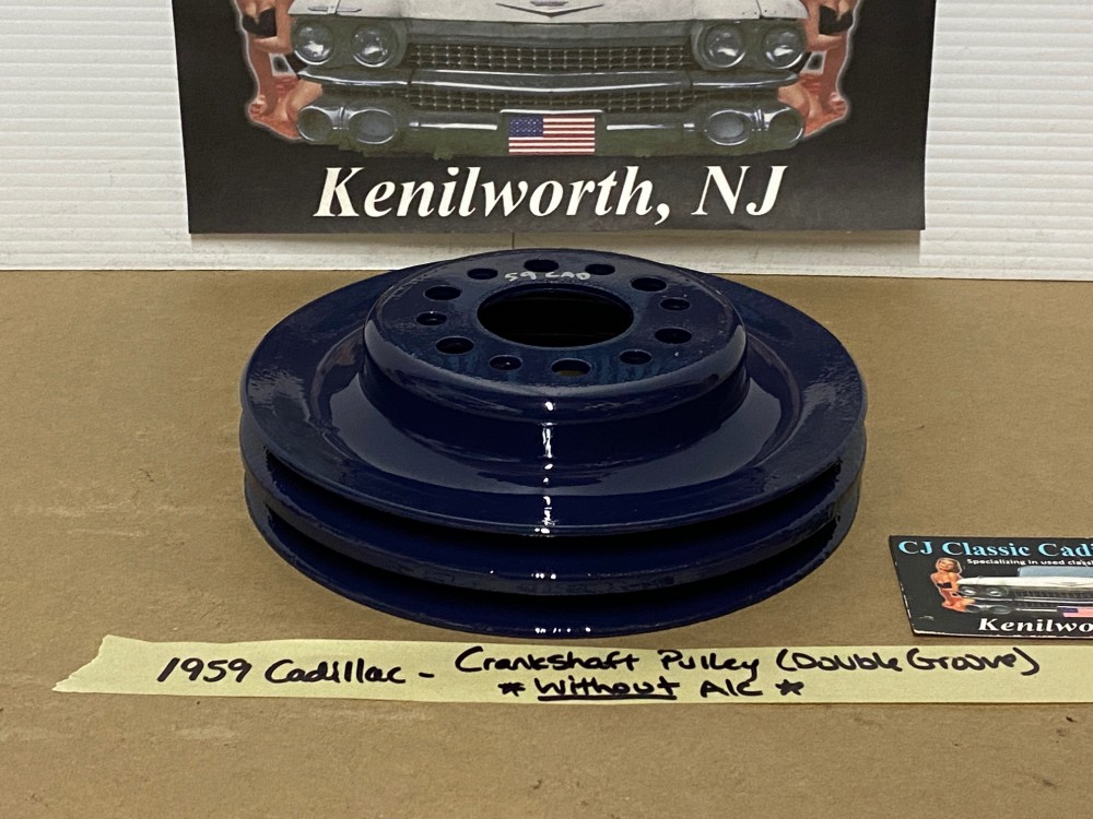RESTORED 1958 1959 1960 1961 1962 CADILLAC DEVILLE ELDORADO FLEETWOOD CRANK CRANKSHAFT PULLEY DOUBLE (2) GROOVE ~ NON-A/C CARS #1469394 - Image 7