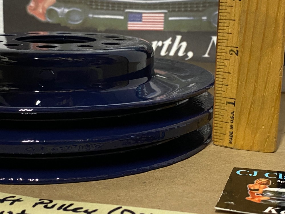 RESTORED 1958 1959 1960 1961 1962 CADILLAC DEVILLE ELDORADO FLEETWOOD CRANK CRANKSHAFT PULLEY DOUBLE (2) GROOVE ~ NON-A/C CARS #1469394 - Image 10