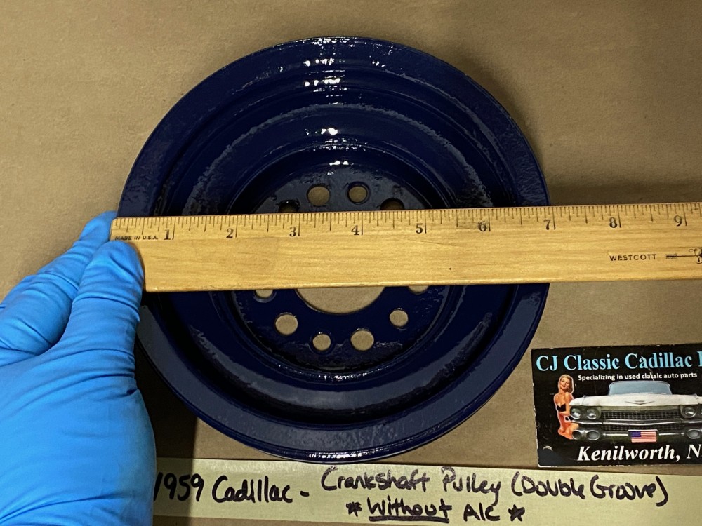 RESTORED 1958 1959 1960 1961 1962 CADILLAC DEVILLE ELDORADO FLEETWOOD CRANK CRANKSHAFT PULLEY DOUBLE (2) GROOVE ~ NON-A/C CARS #1469394 - Image 12