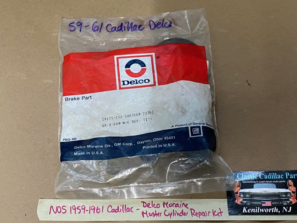 NOS 1959 1960 1961 CADILLAC DEVILLE ELDORADO FLEETWOOD DELCO MORAINE MASTER CYLINDER REBUILD KIT #5463669/#172-152 - Image 5