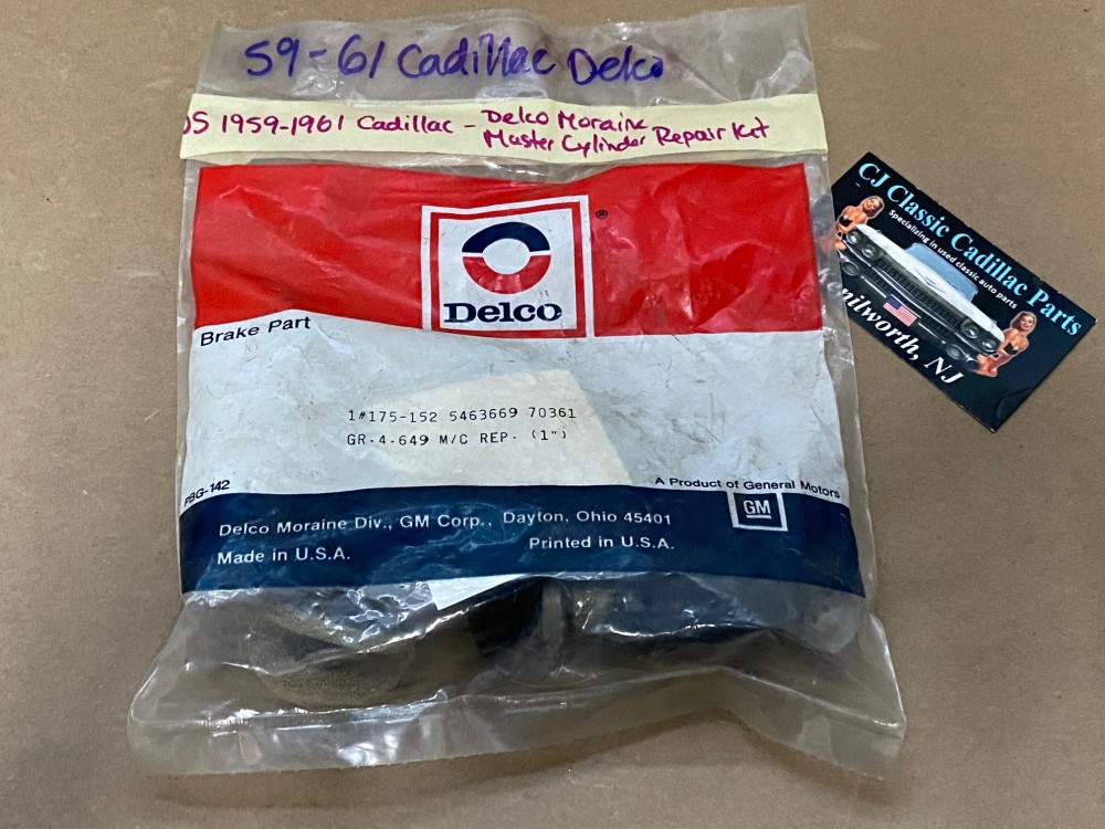 NOS 1959 1960 1961 CADILLAC DEVILLE ELDORADO FLEETWOOD DELCO MORAINE MASTER CYLINDER REBUILD KIT #5463669/#172-152 - Image 7