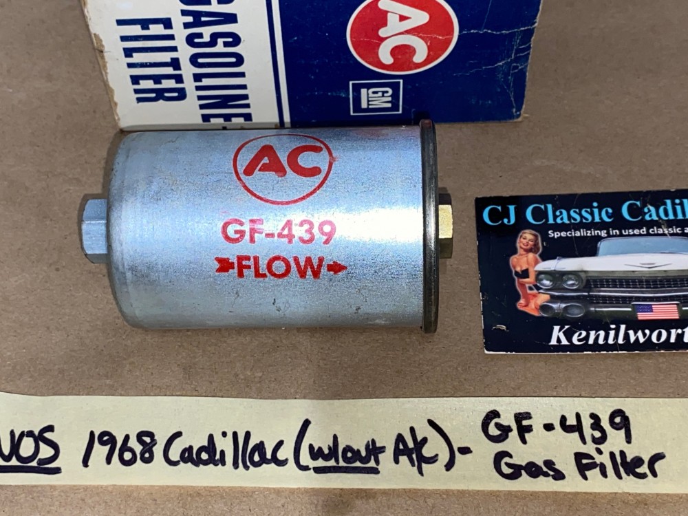 NOS 1968 CADILLAC DEVILLE ELDORADO FLEETWOOD CALAIS AC DELCO GF-439 INLINE GAS FUEL FILTER - Image 5