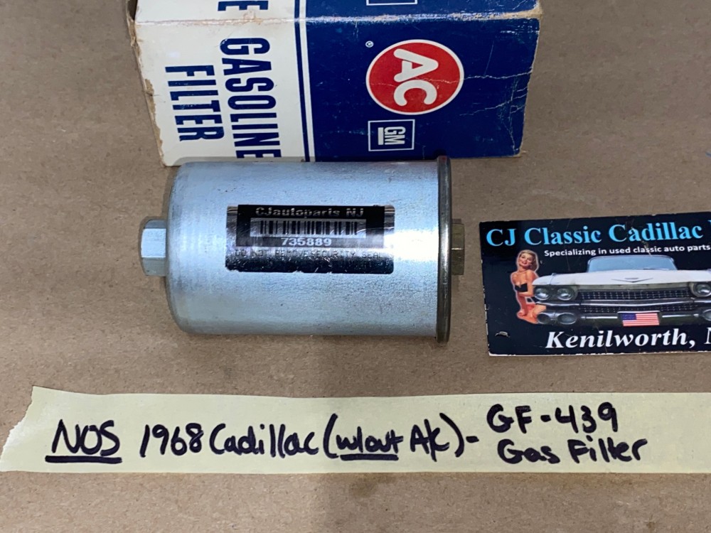 NOS 1968 CADILLAC DEVILLE ELDORADO FLEETWOOD CALAIS AC DELCO GF-439 INLINE GAS FUEL FILTER - Image 6