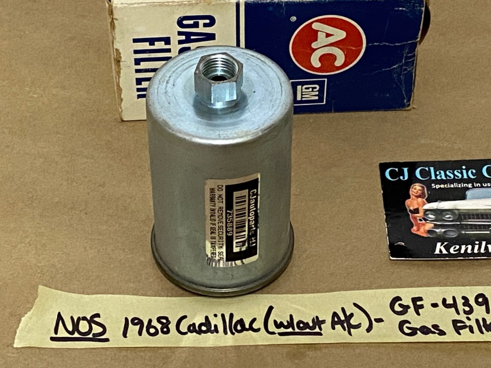 NOS 1968 CADILLAC DEVILLE ELDORADO FLEETWOOD CALAIS AC DELCO GF-439 INLINE GAS FUEL FILTER - Image 8
