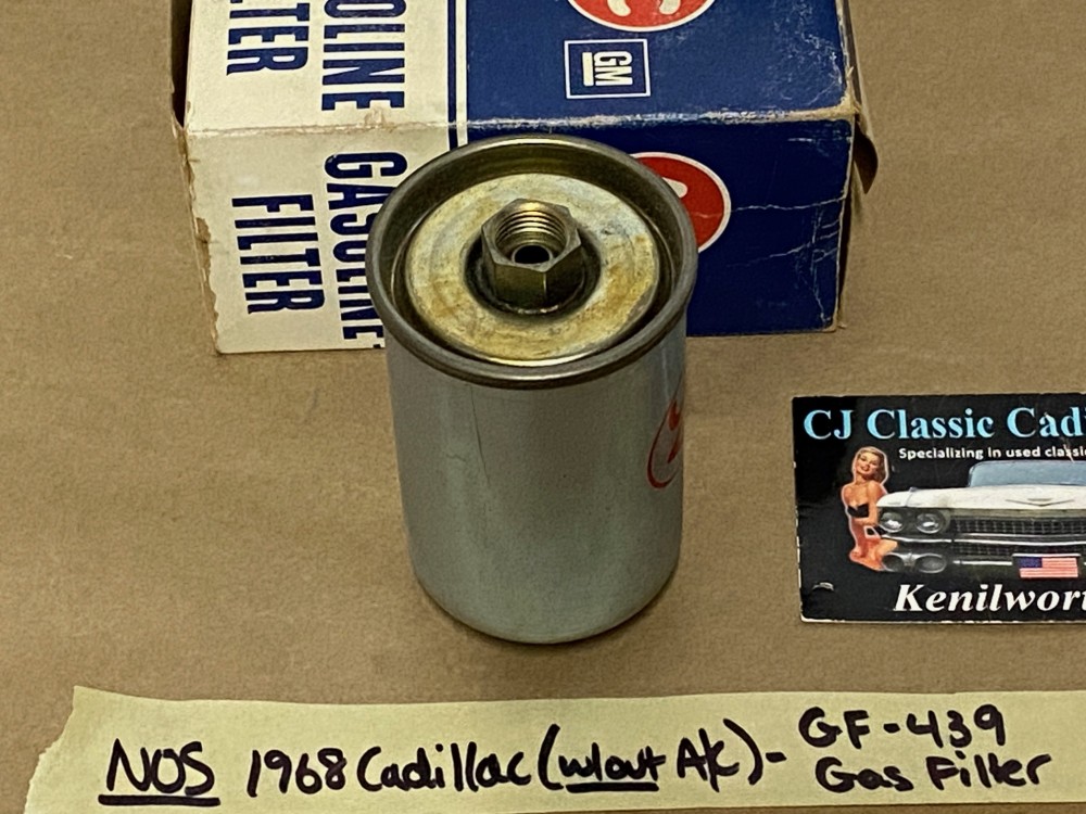 NOS 1968 CADILLAC DEVILLE ELDORADO FLEETWOOD CALAIS AC DELCO GF-439 INLINE GAS FUEL FILTER - Image 9